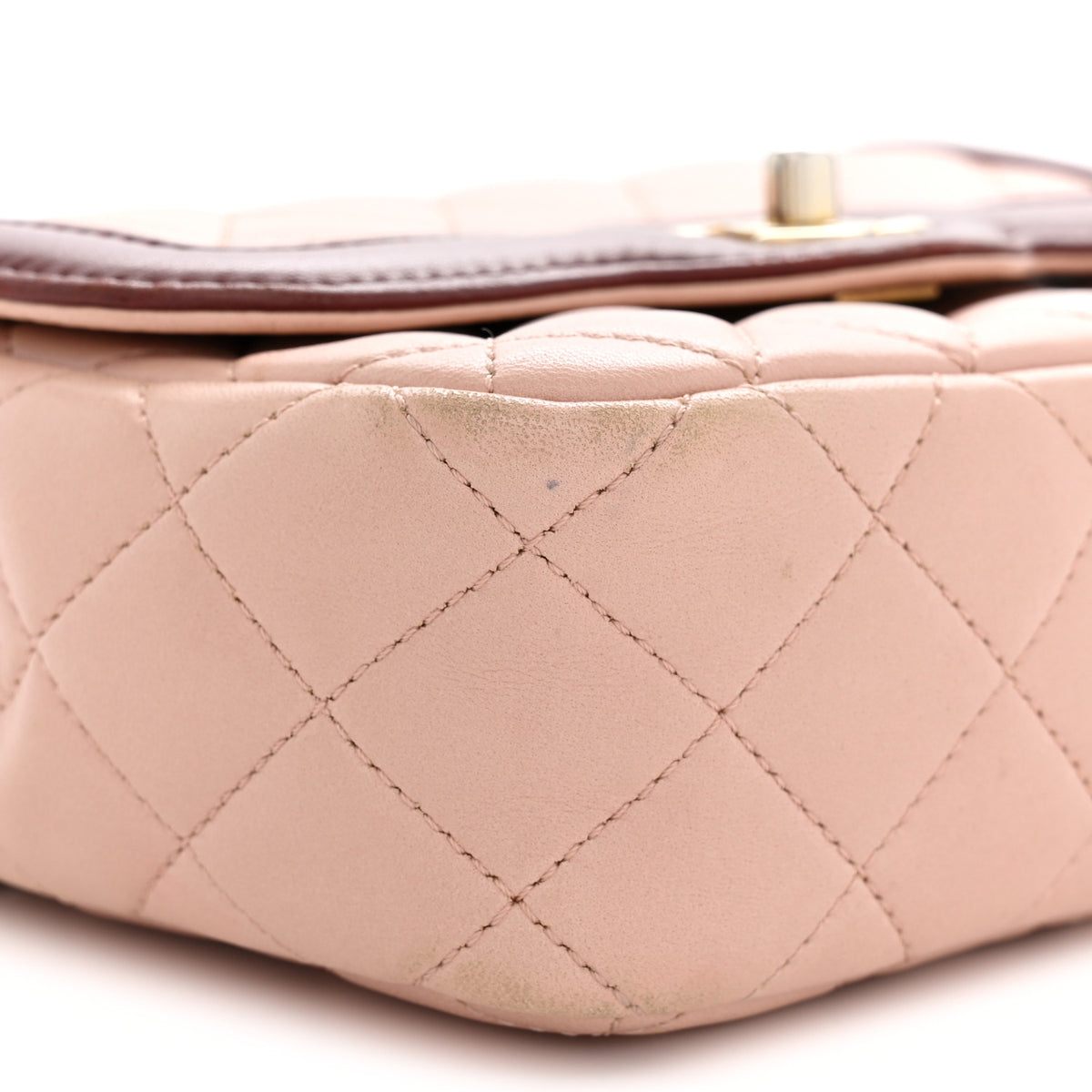 Chanel Lambskin Quilted Mini Two Tone Day Flap Pink Burgundy 9 of 15