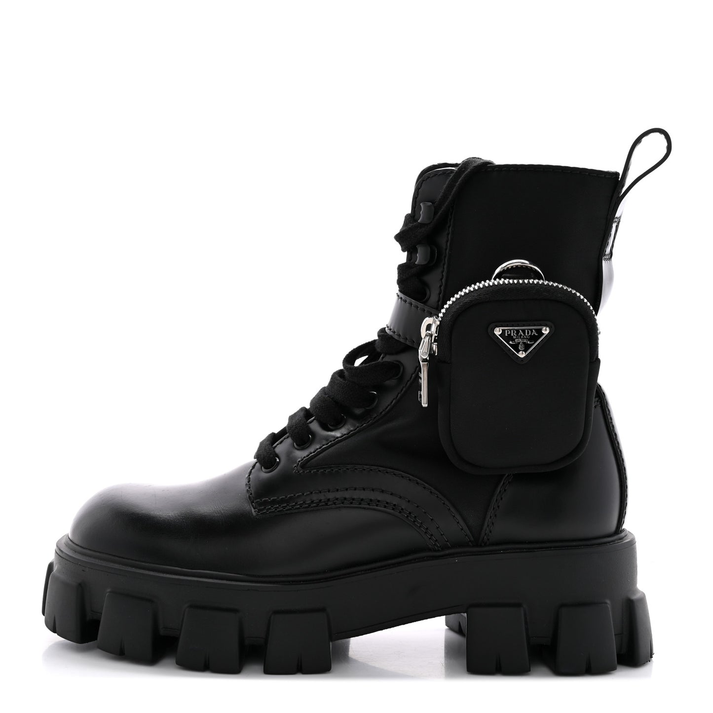 Spazzolato Rois Re-Nylon Metal Triangle Logo Mens Monolith Pouch Pocket 60mm Combat Boots 7 Black