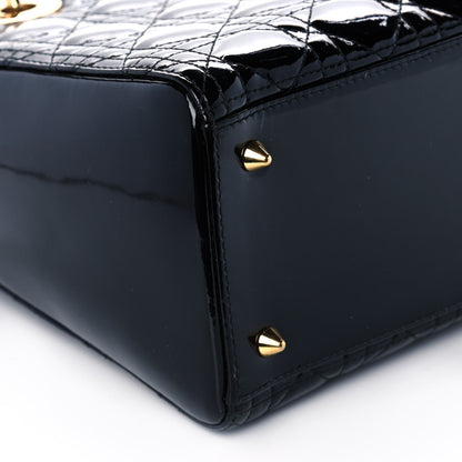 Christian Dior Patent Cannage Medium Lady Dior Black 9 of 12