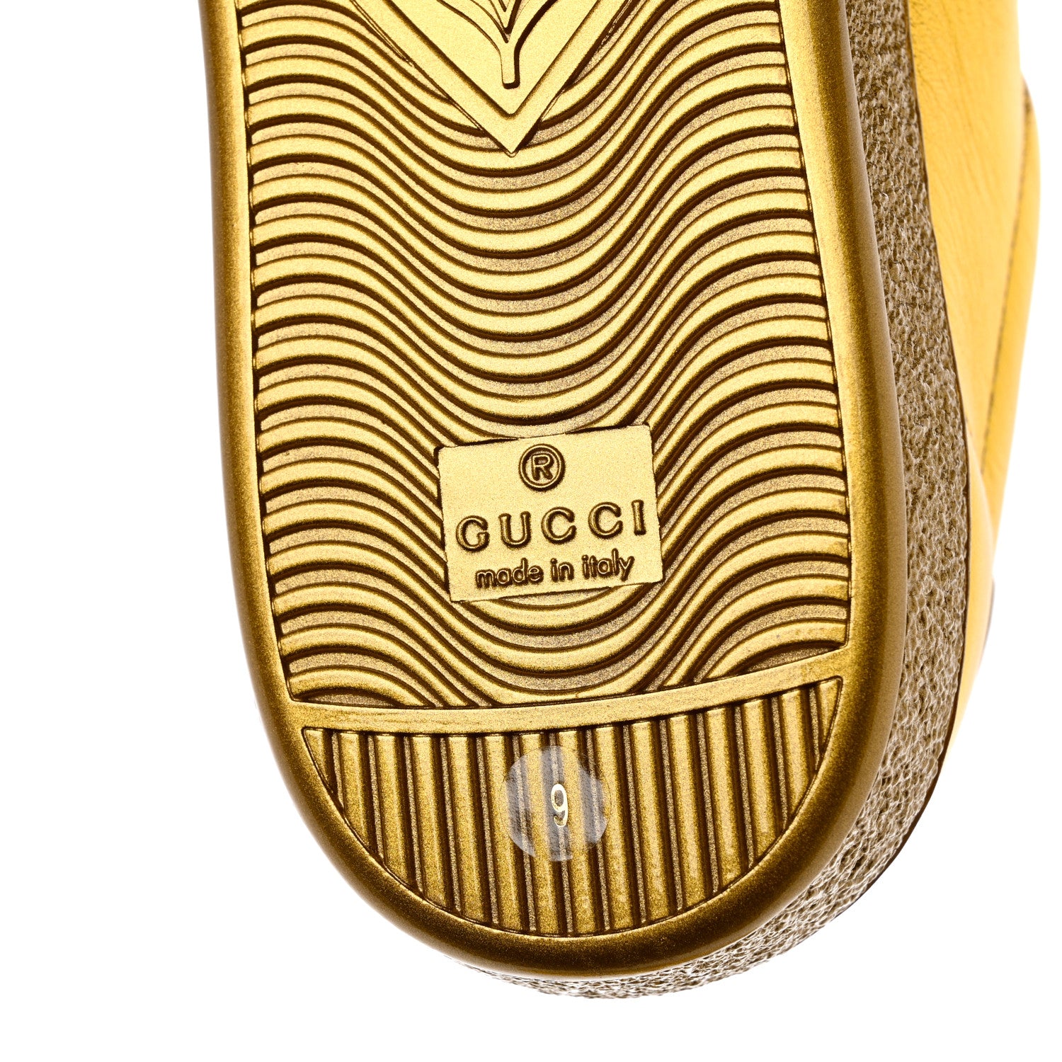 Gucci Metallic Nappa Interlocking G Perforated Mens Ace Sneakers 9 Oro Vecchio 8 of 9