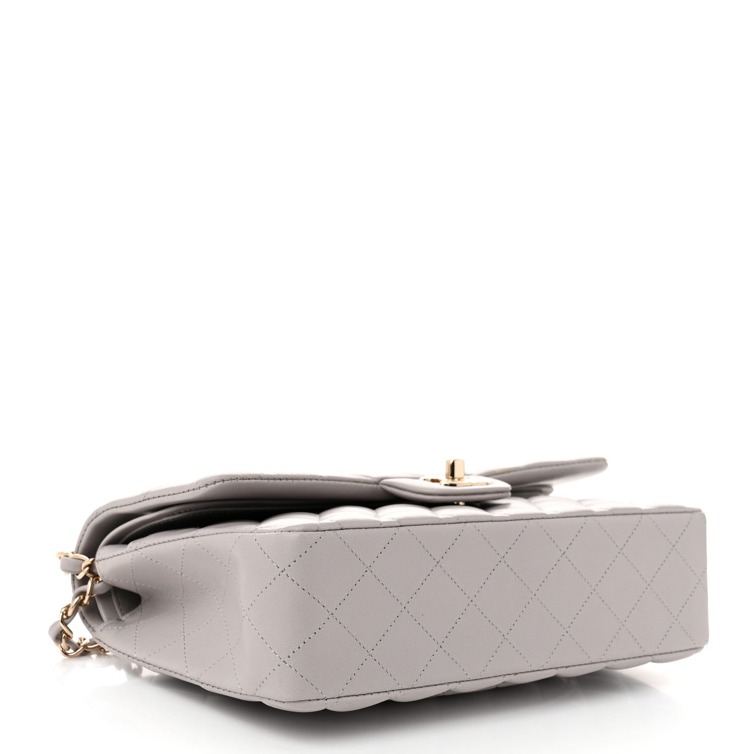 Chanel Lambskin Quilted Medium Double Flap Grey 4 of 11