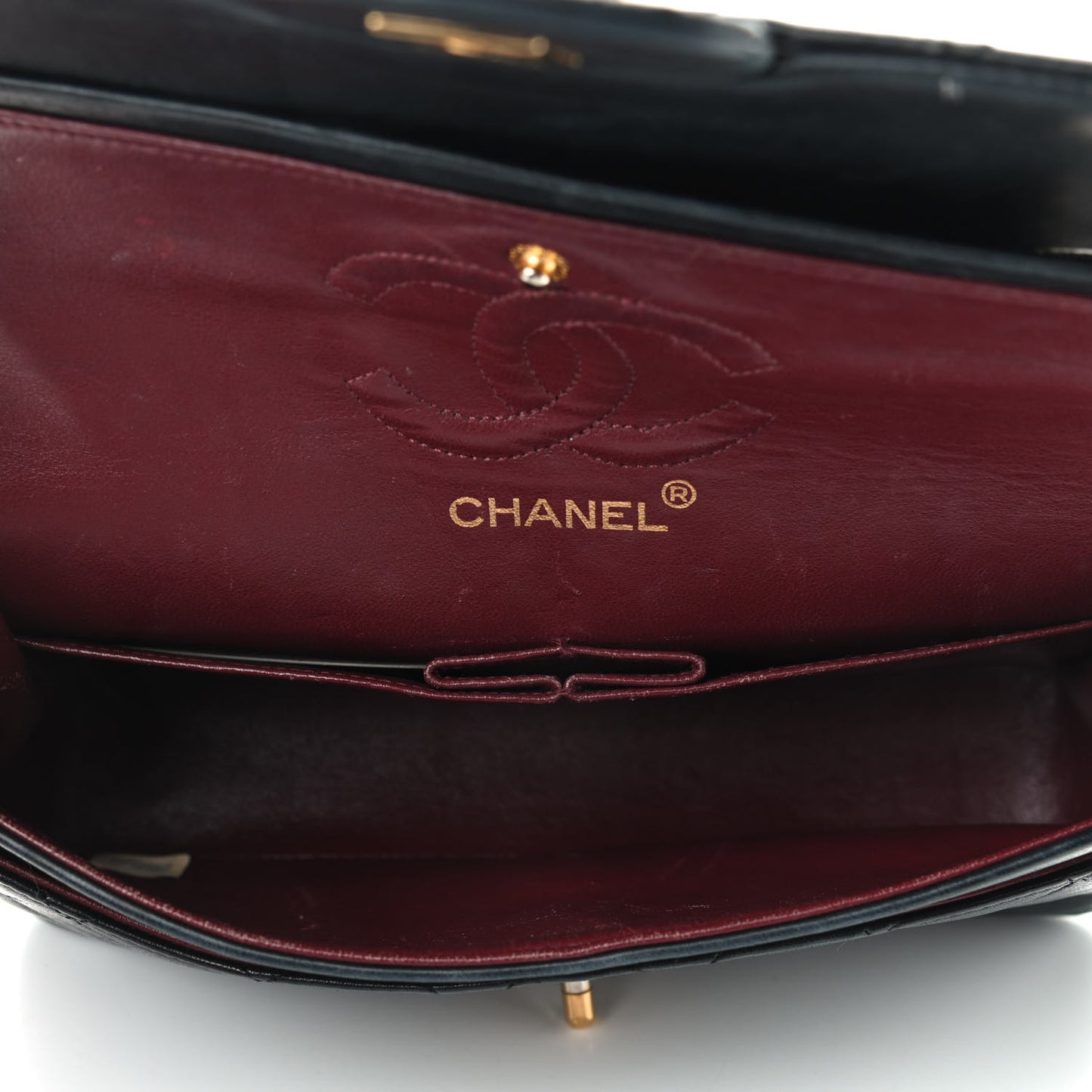 Lambskin Quilted Small Double Flap Black