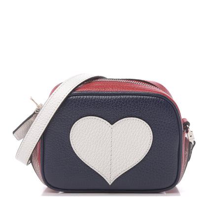 Gucci Calfskin Heart Camera Bag Blue Hibiscus Red White 1 of 13
