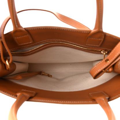 Celine Canvas Calfskin Logo Print Small Vertical Cabas Natural Tan 5 of 15