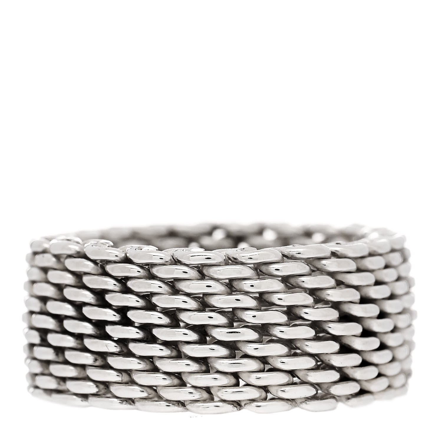 Tiffany Sterling Silver Somerset Mesh Ring 61 9.5 3 of 4