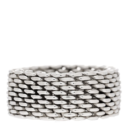 Tiffany Sterling Silver Somerset Mesh Ring 61 9.5 3 of 4