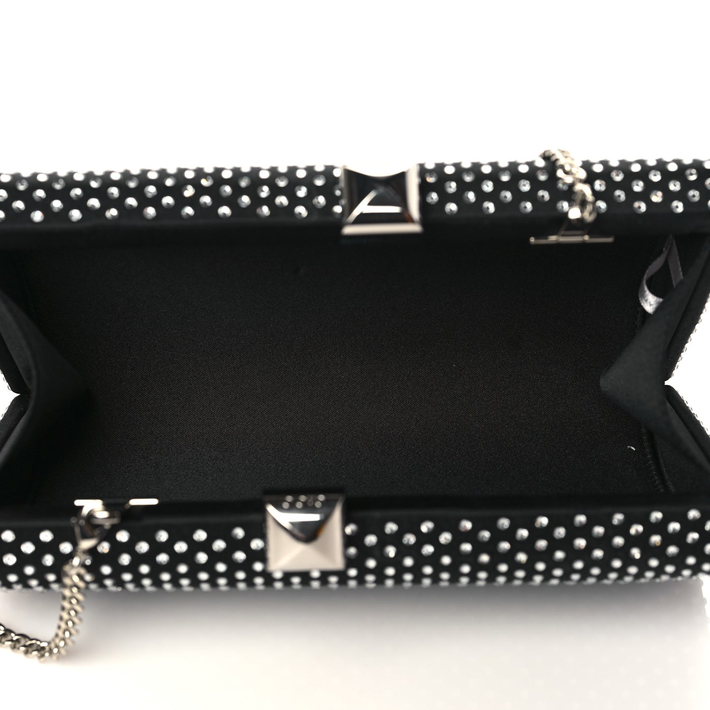 Satin Crystal Karlie Clutch Black