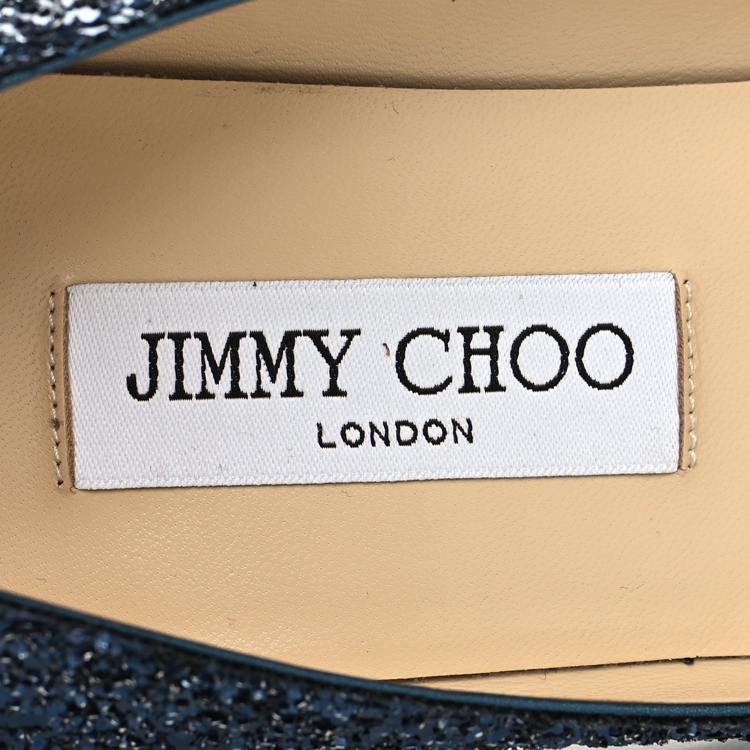Jimmy Choo Coarse Glitter Fabric Agnes 85 Pumps 40 Navy 7 of 7