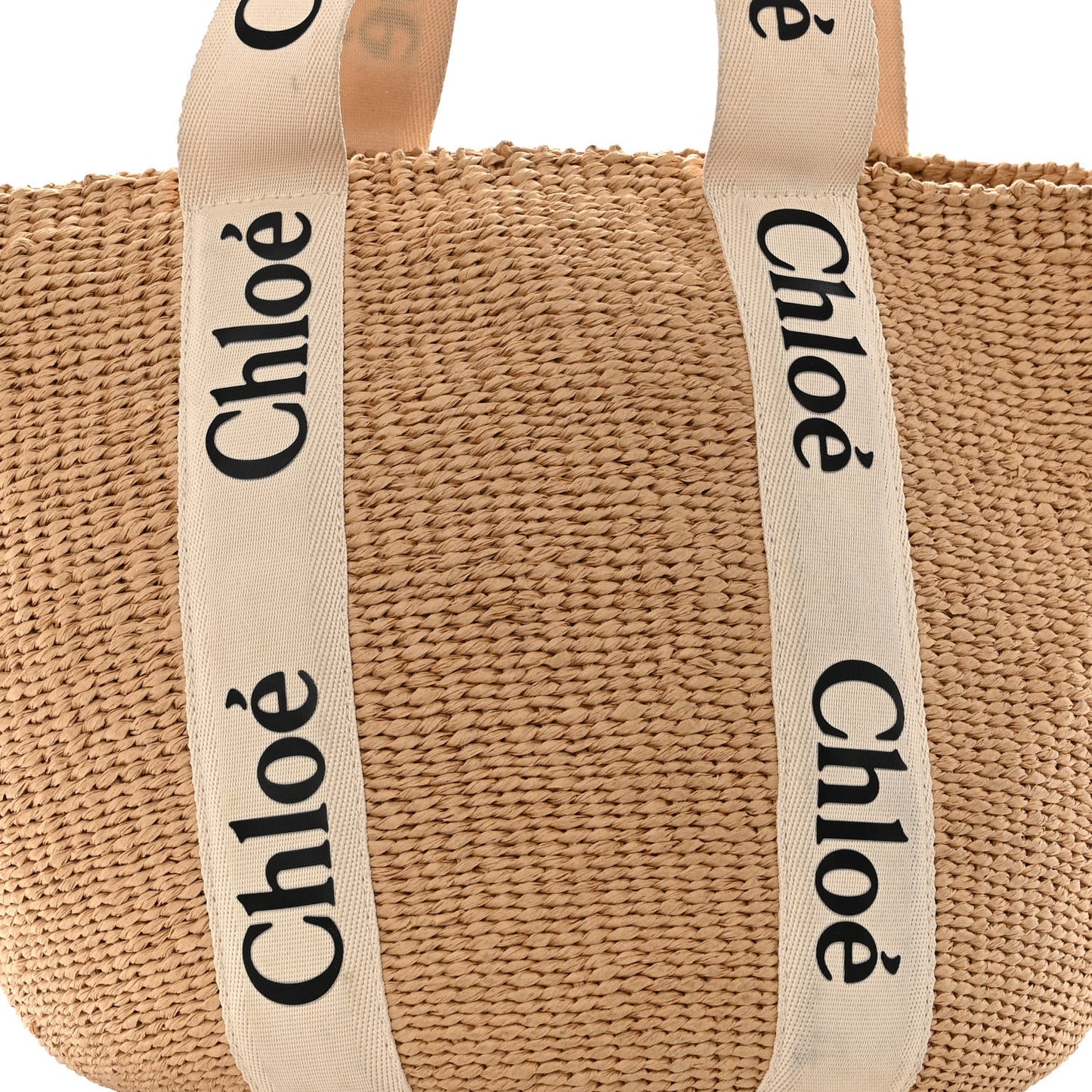 Raffia Large Woody Tote White