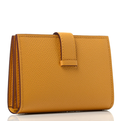 Hermes Epsom Bearn Card Holder Wallet Jaune Ambre 2 of 3