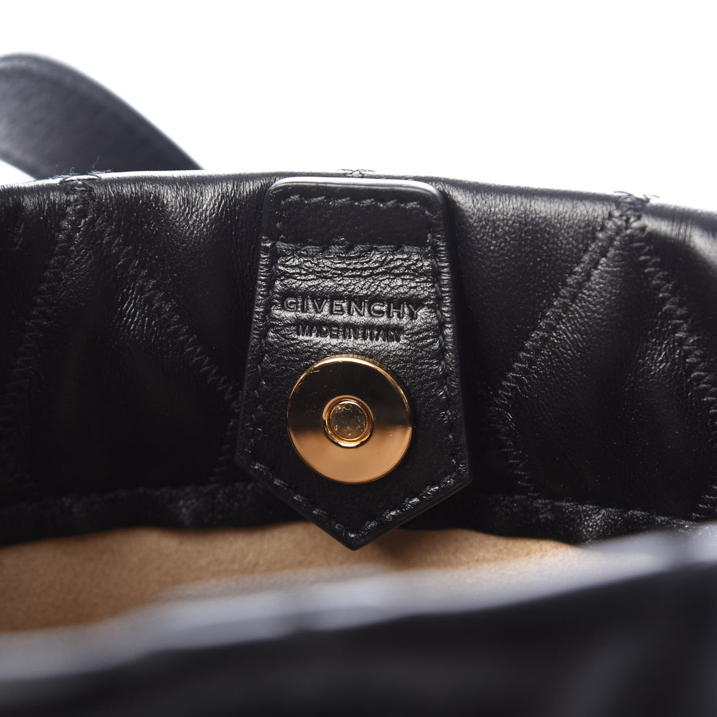 Lambskin Quilted Mini GV Bucket Bag Black