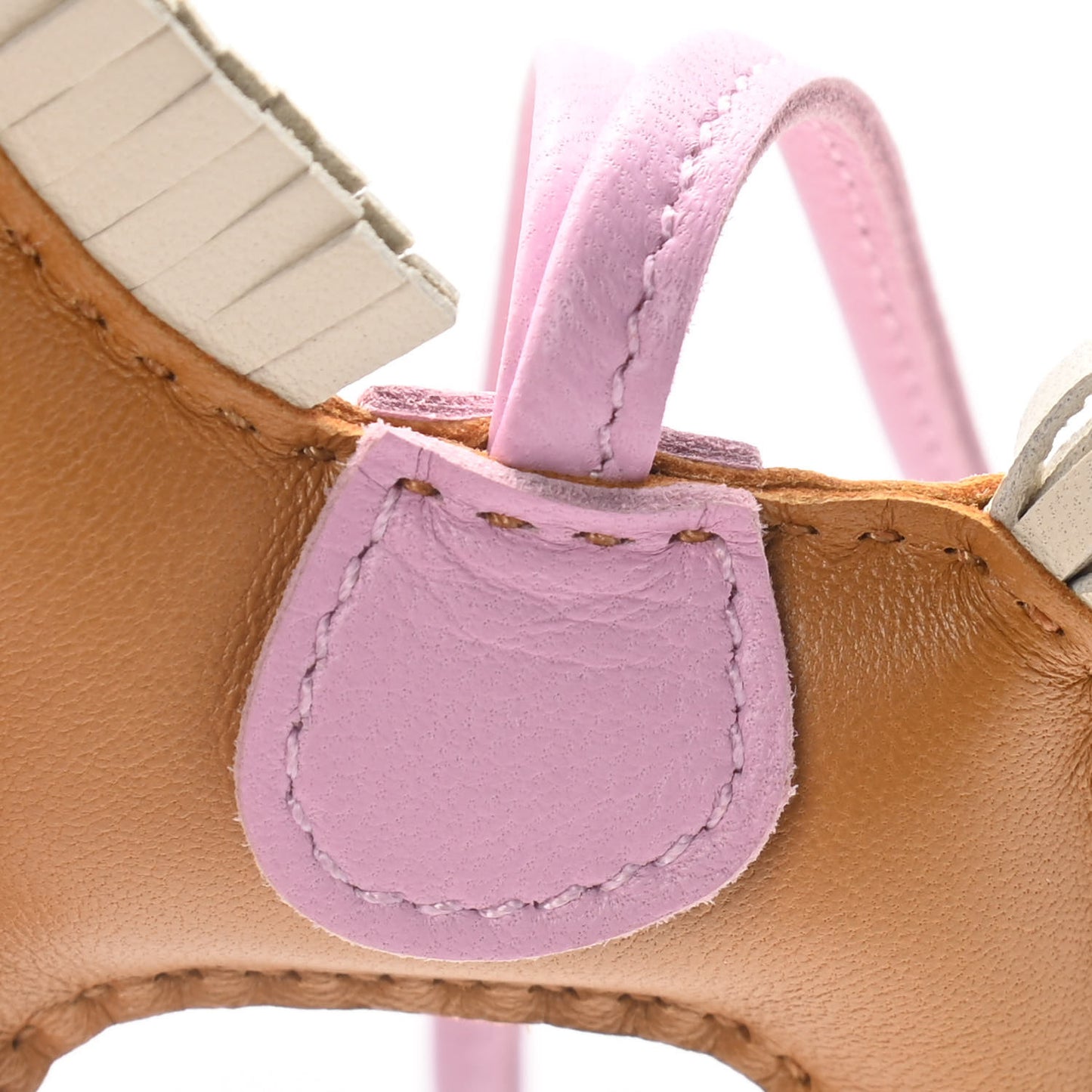 Milo Lambskin Grigri Rodeo Horse Bag Charm PM Sesame Mauve Sylvestre Craie