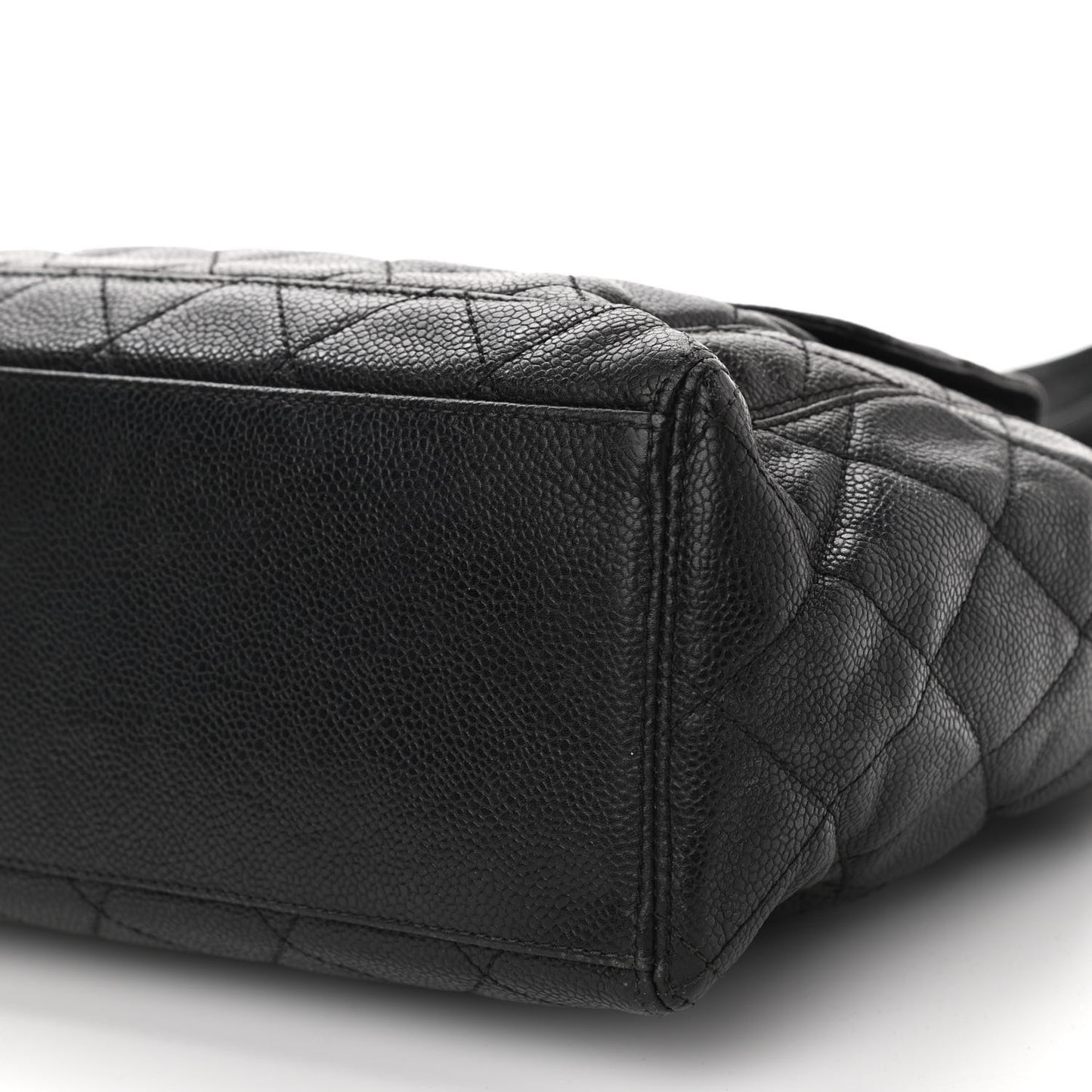 Caviar Quilted Flap Shoulder Bag Black