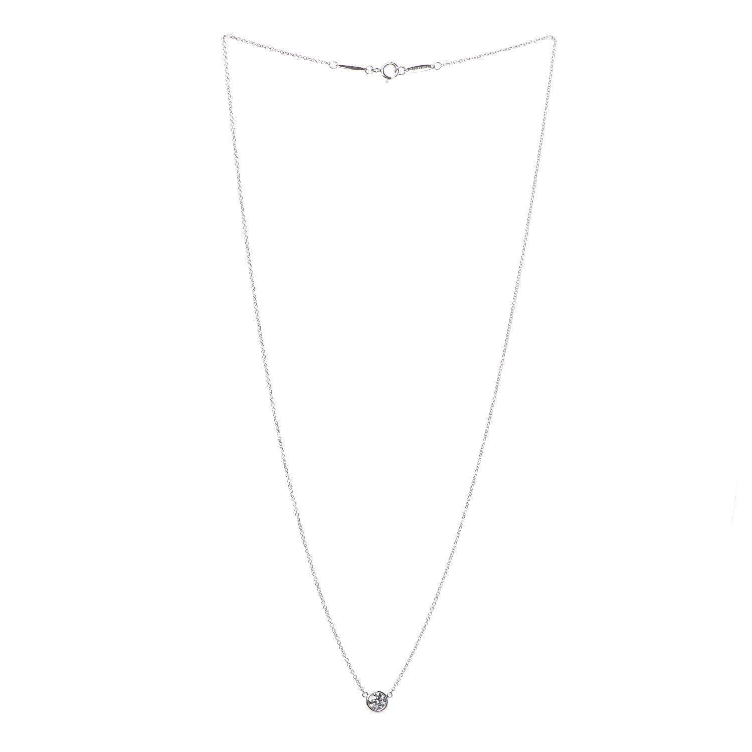 Tiffany Platinum Diamond .30ct Elsa Peretti Diamonds by the Yard Pendant Necklace 3 of 6