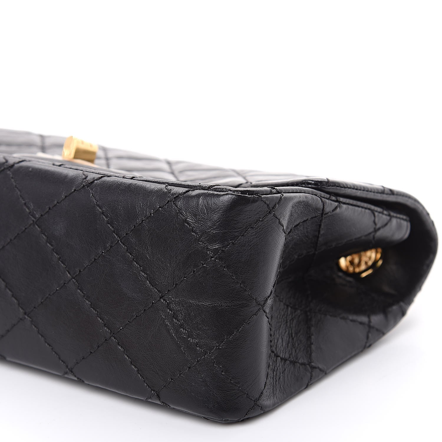 Chanel Aged Calfskin Quilted 2.55 Reissue Mini Flap Black 9 of 12