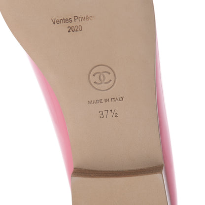 Chanel Patent CC Cap Toe Ballerina Flats 37.5 Light Pink 6 of 9