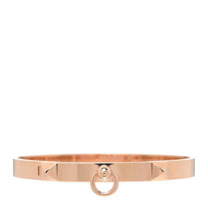 Hermes 18K Rose Gold PM Collier De Chien Bracelet SH 1 of 6