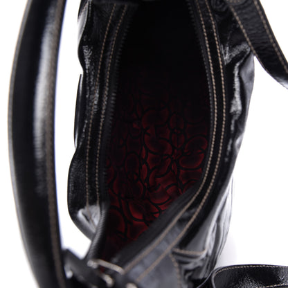 Gucci Patent Calfskin Medium Snow Glam Hobo Black 5 of 13