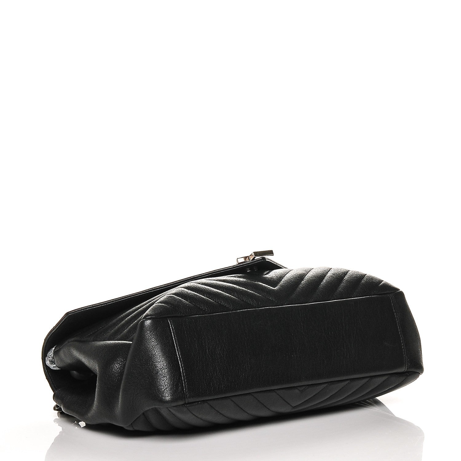 Saint Laurent Sheepskin Matelasse Chevron Monogram Large College Satchel Black 4 of 7