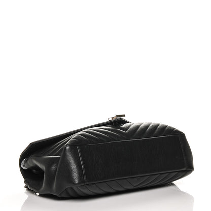Saint Laurent Sheepskin Matelasse Chevron Monogram Large College Satchel Black 4 of 7