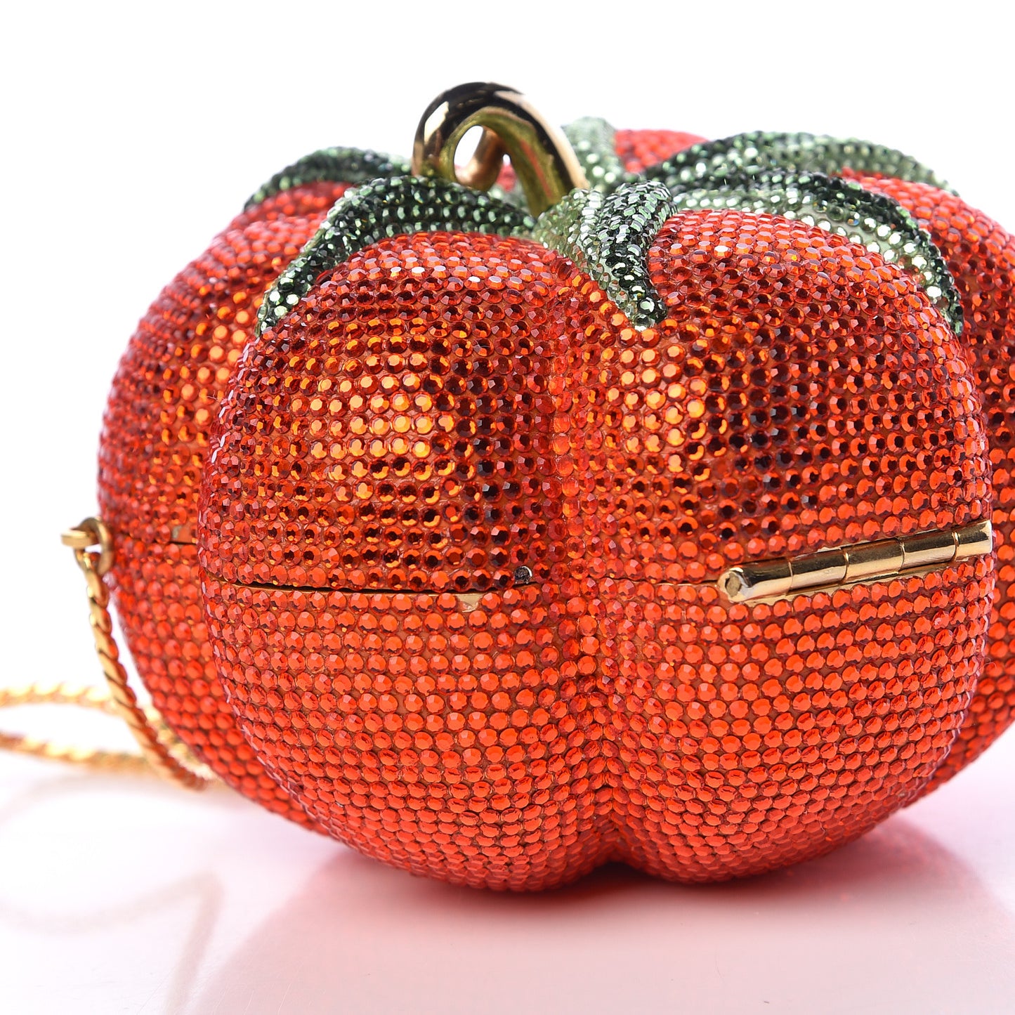 Swarovski Crystal Tomato Minaudiere Clutch Red