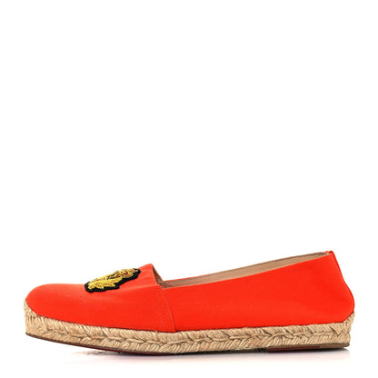 Christian Louboutin Olana Canvas Galia Flat Espadrilles 39 Orange 1 of 13