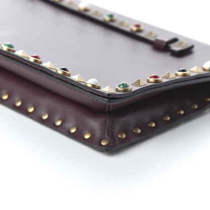 Valentino Garavani Nappa Rockstud Rolling Wristlet Clutch Rubin 7 of 9