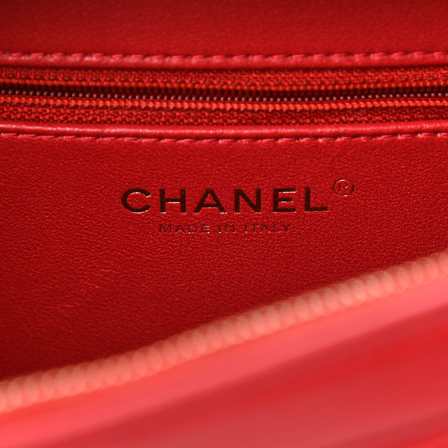 Lambskin Quilted Small Trendy CC Bowling Bag Red