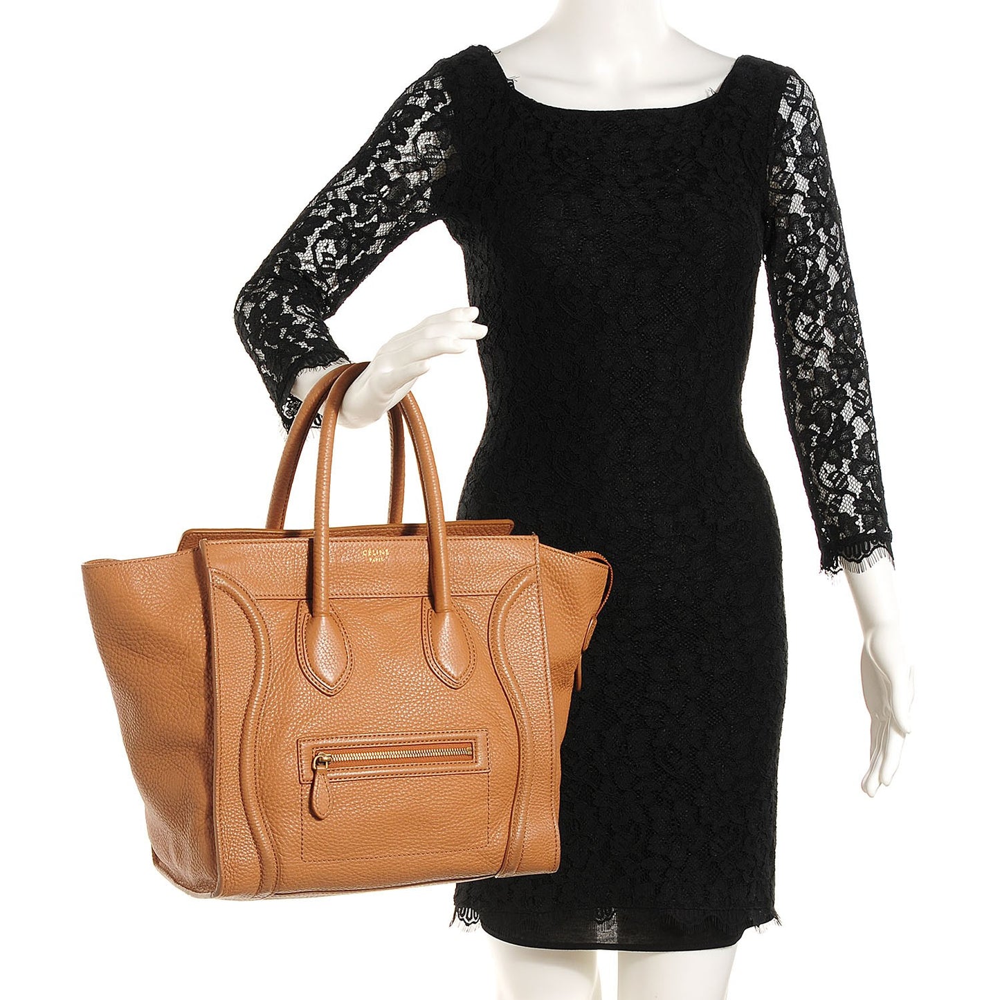 Pebbled Calfskin Mini Luggage Camel