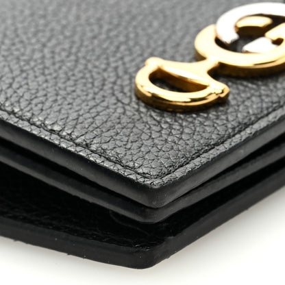 Gucci Grainy Calfskin Zumi Chain Card Case Wallet Black 7 of 8