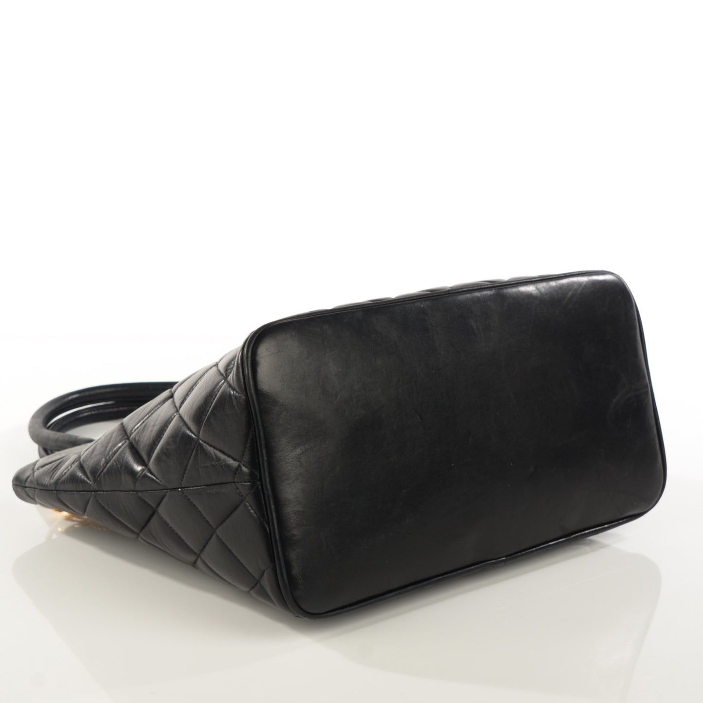 Lambskin Quilted Medallion Tote Black