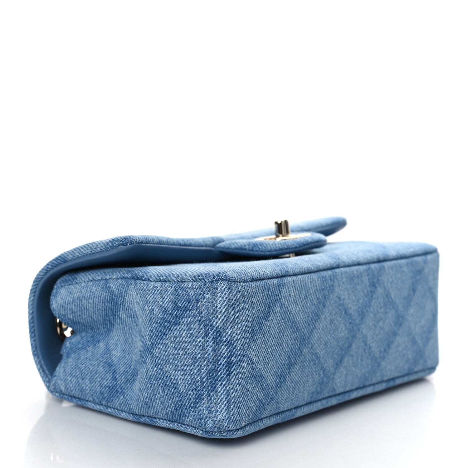 Chanel Printed Denim Quilted Mini Rectangular Flap Light Blue 6 of 21