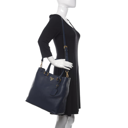 Prada Vitello Daino Shopping Tote Baltico 2 of 9
