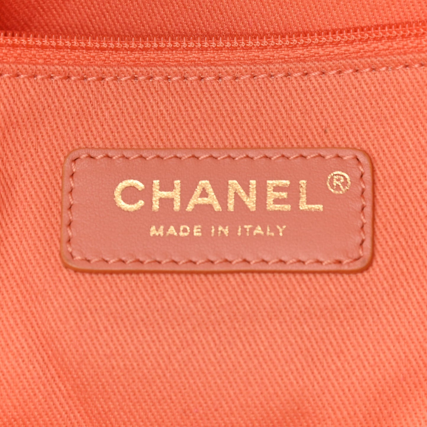 Mixed Fibers Calfskin Medium Deauville Tote Light Orange