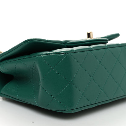 Chanel Lambskin Quilted Mini Top Handle Rectangular Flap Green 9 of 10