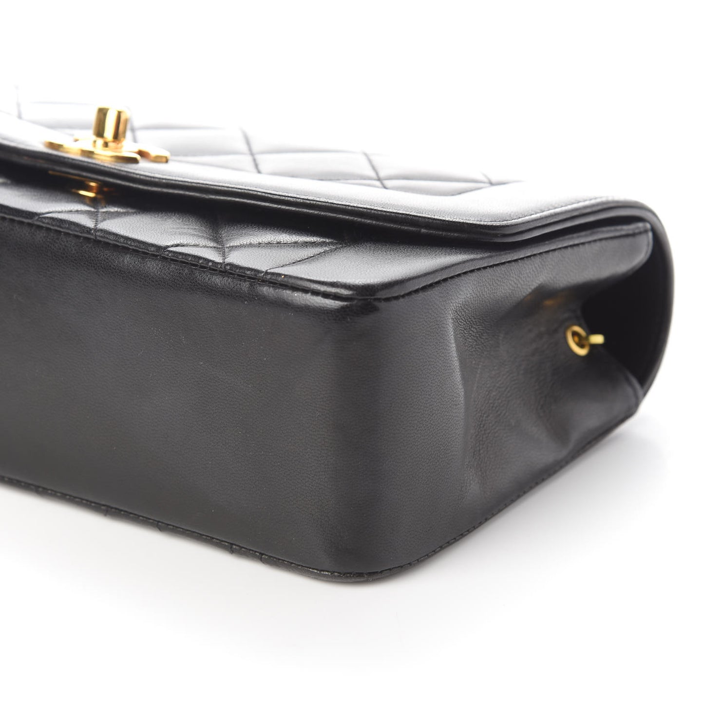 Lambskin Quilted Small Single Flap Black