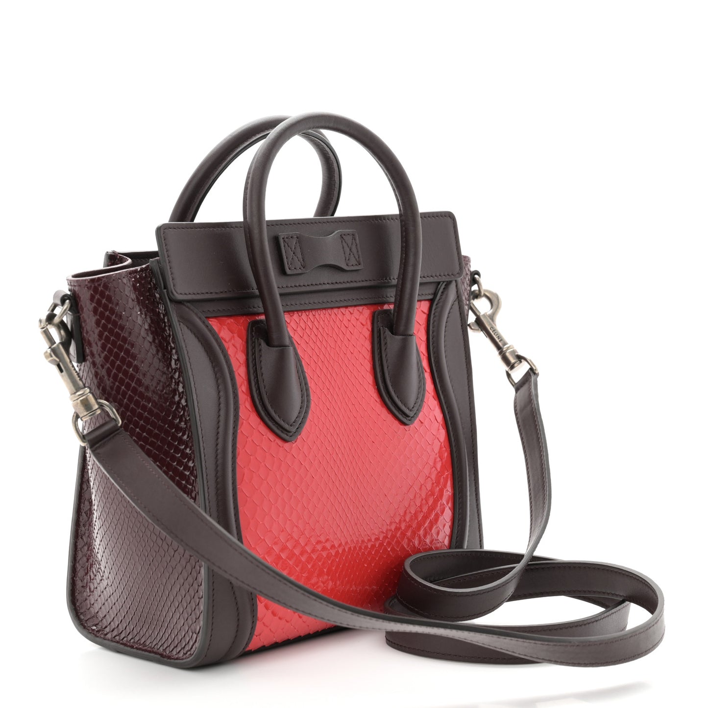 Snakeskin Smooth Calfskin Nano Luggage Chili