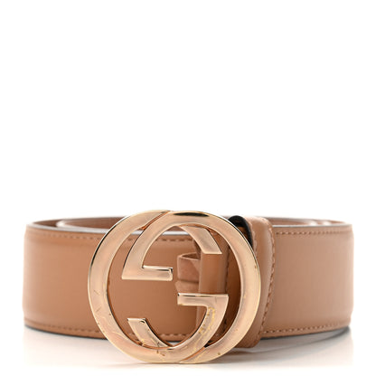 Gucci Calfskin Interlocking G 37mm Belt 75 30 Camelia 1 of 7