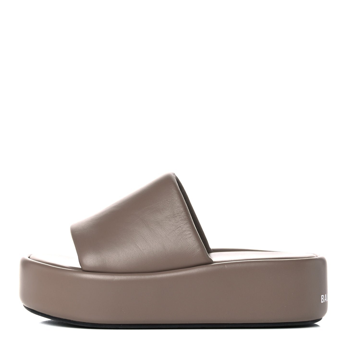 Smooth Nappa Logo Rise Platform Sandals 38 Beige White