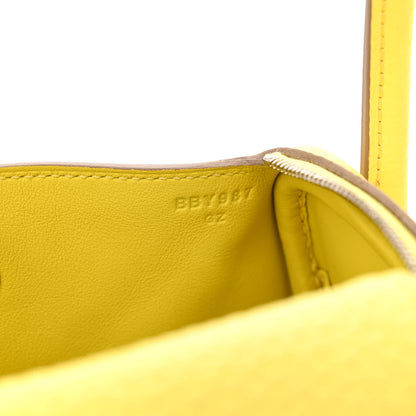 Hermes Taurillon Clemence Mini Lindy 20 Lime 7 of 11