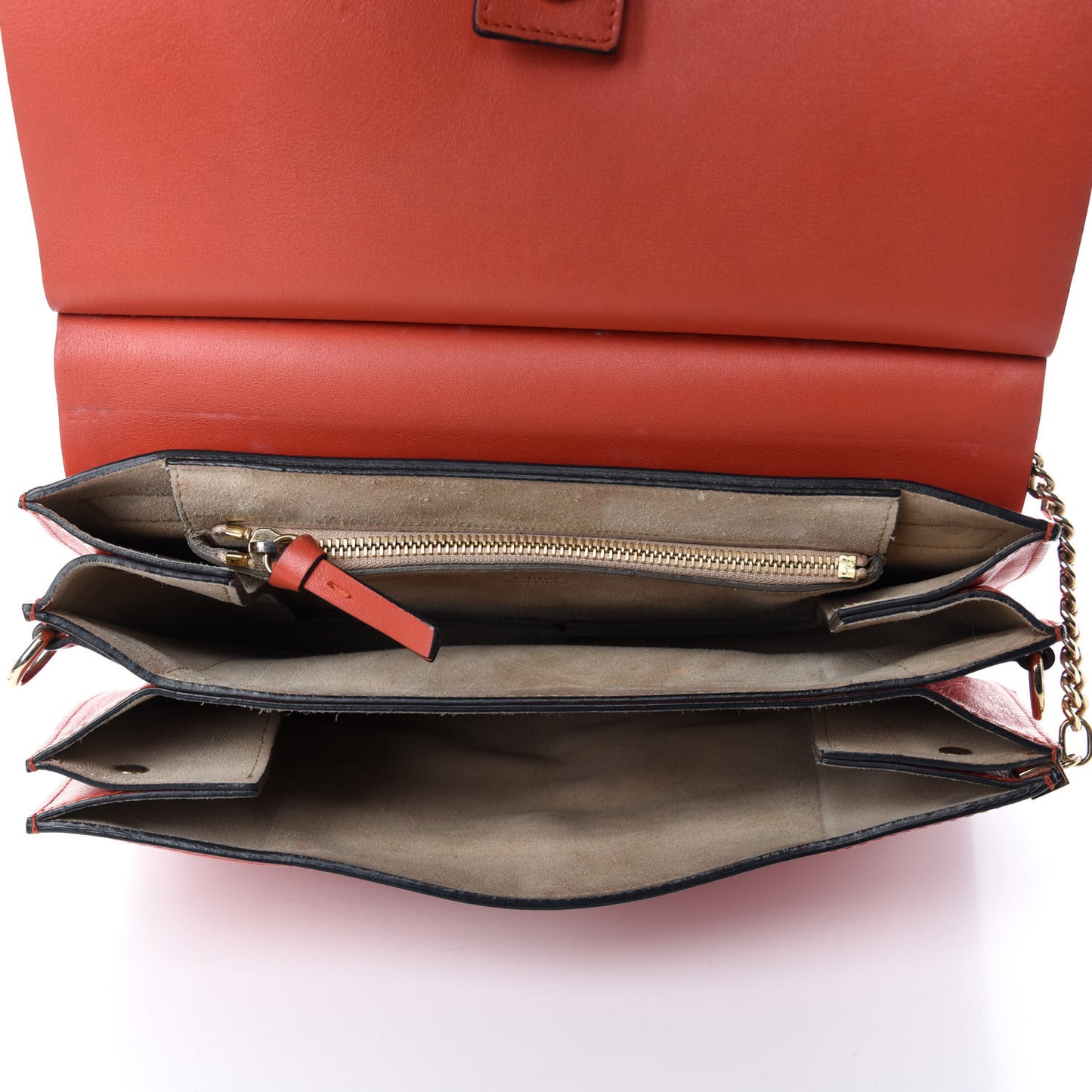 Calfskin Suede Medium Faye Shoulder Bag Sepia Red