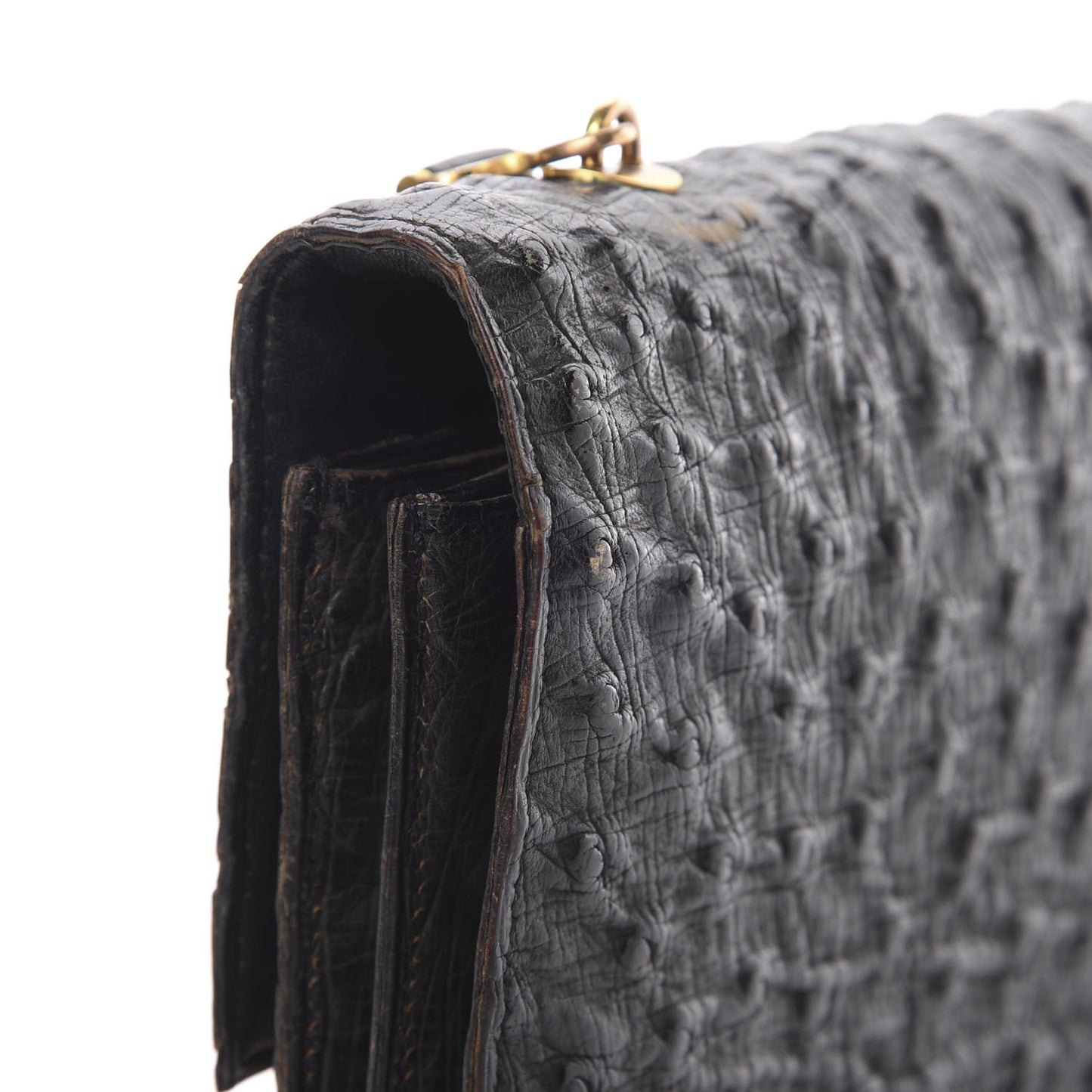 Ostrich Palonnier Bag Black