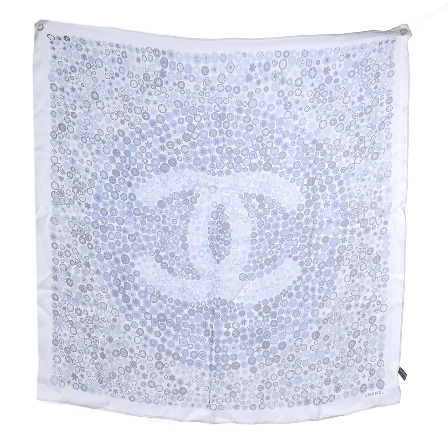 Silk CC Symbols Scarf Blue