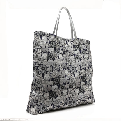 Chanel Nylon Cat Emoticon Tote Navy Silver 4 of 11