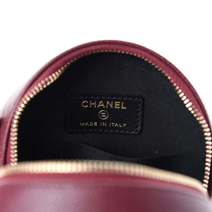 Chanel Caviar Quilted Round Filigree Crossbody Burgundy Black 8 of 11