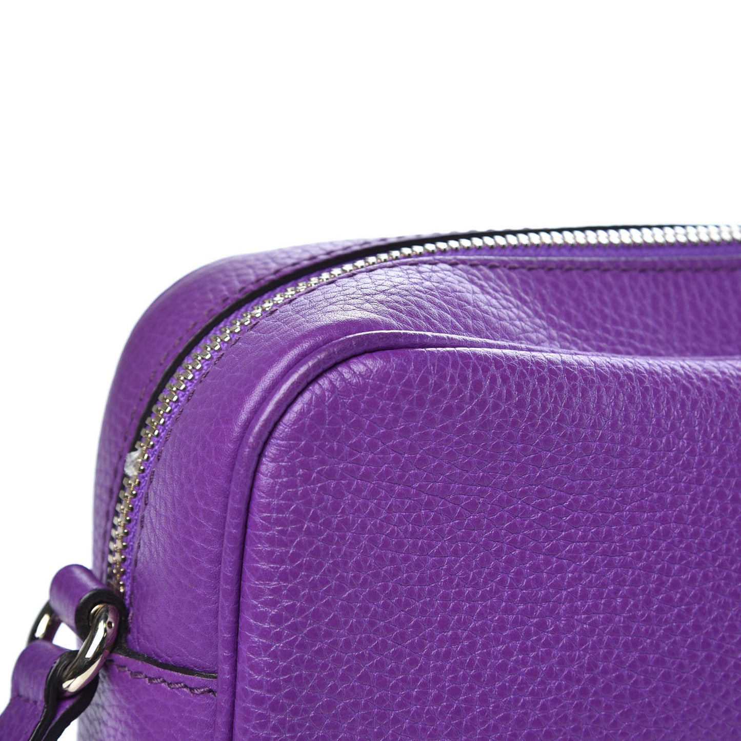 Pebbled Calfskin Small Soho Disco Bag Shine Purple