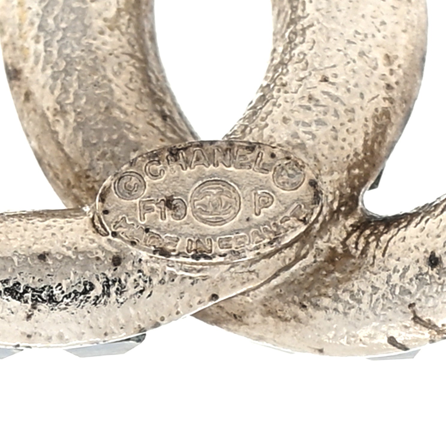 Chanel Metal Baguette Crystal CC Earrings Silver Blue 4 of 4