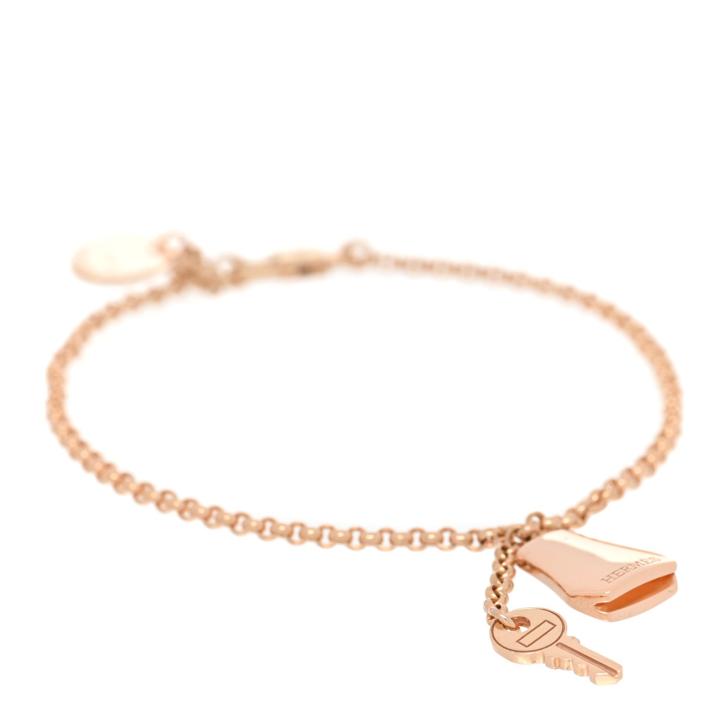 Hermes 18K Rose Gold PM Kelly Clochette Bracelet SH 1 of 4