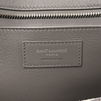Saint Laurent Calfskin Suede Baby Monogram Downtown Cabas Grey 6 of 10