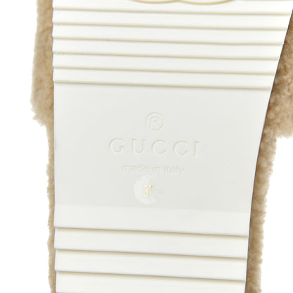 Gucci Merino Interlocking G Slide Sandals 37 Butterscotch Cocoa 7 of 9